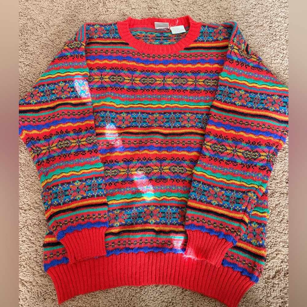 Colorful Fair Isle Striped Sweater